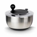 SURKAI 5L Stainless Steel Salad Spinner, Salad Spinner with Non-Slip Base & Spinner Dryer with stop button & drying, Vegetable Washer For Fast Meal Prep, Dishwasher Safe Kitchen Set
